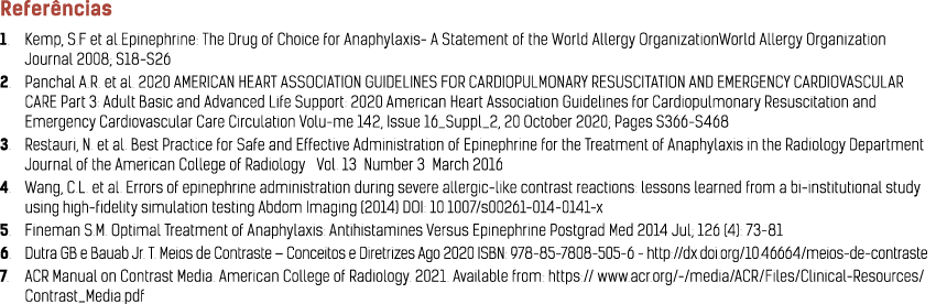Refer ncias 1   Kemp, S F et al Epinephrine: The Drug of Choice for Anaphylaxis- A Statement of the World Allergy Org   