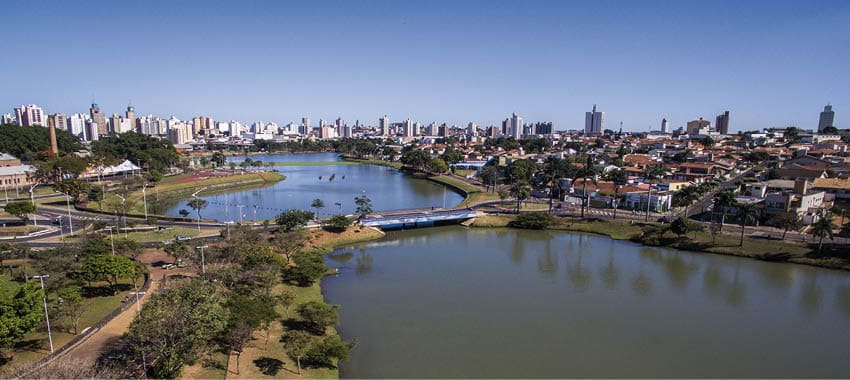 Aerial View of the City of Sao Jose do Rio Preto in Sao Paulo in Brazil.