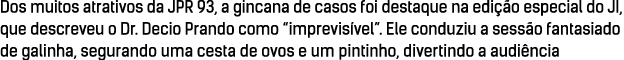 Dos muitos atrativos da JPR 93, a gincana de casos foi destaque na edi o especial do JI, que descreveu o Dr. Decio P...