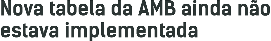 Nova tabela da AMB ainda n o estava implementada