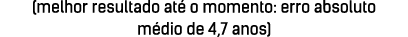 (melhor resultado at o momento: erro absoluto m dio de 4,7 anos)