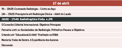 27 de abril,9h – 10h20: Ensinando Radiologia – Como eu fa o,14h – 15h20: Preceptoria em Radiologia Cl nica – Al m do ...
